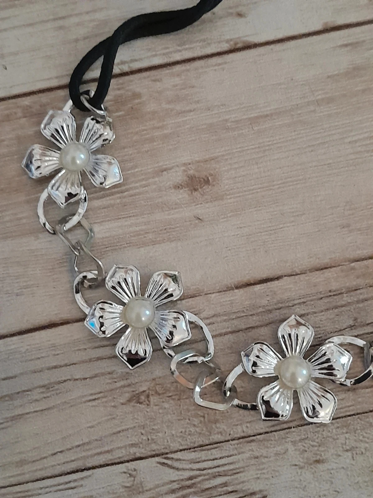 Correia de cabeça de metal, faixa com flores – photo 2